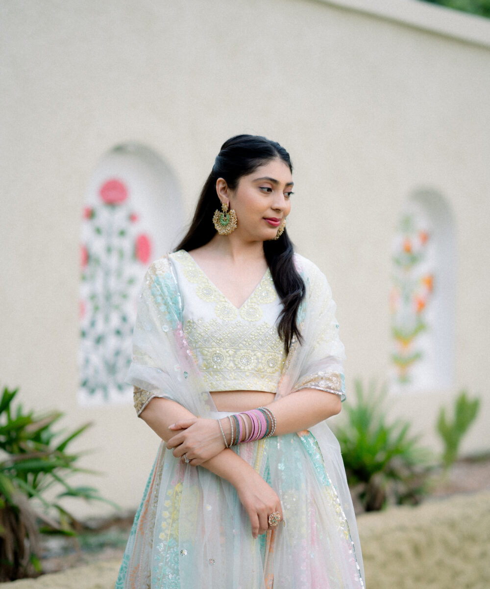 Pastel Embroidered Lehenga - Image 3