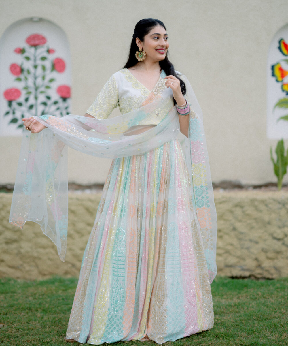 Pastel Embroidered Lehenga