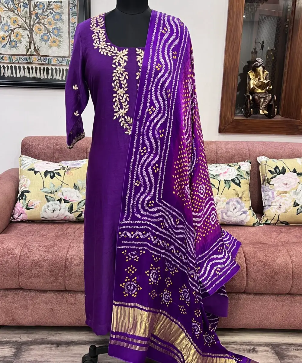 kurta set with Gajji silk dupatta